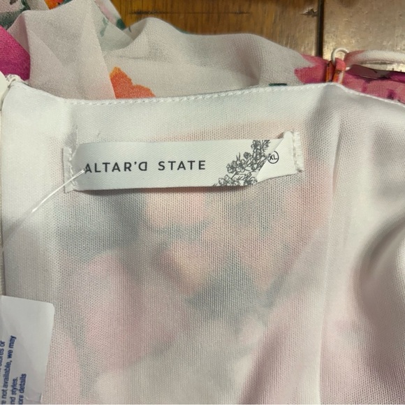 *NWT* Altar’d State Floral Draped Cowl Neck Sleeveless Mini Dress, Size XL - Picture 5 of 6